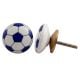 Navy Blue Football Ceramic Flat Knob